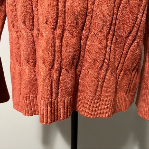 Papillon Cable Knit Turtleneck Sweater Rust - Picture 5 of 10